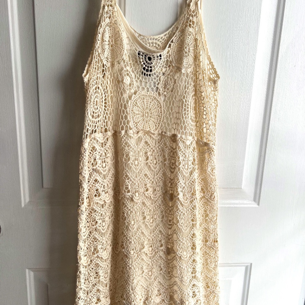 INC International Concepts Cream Lace Dress